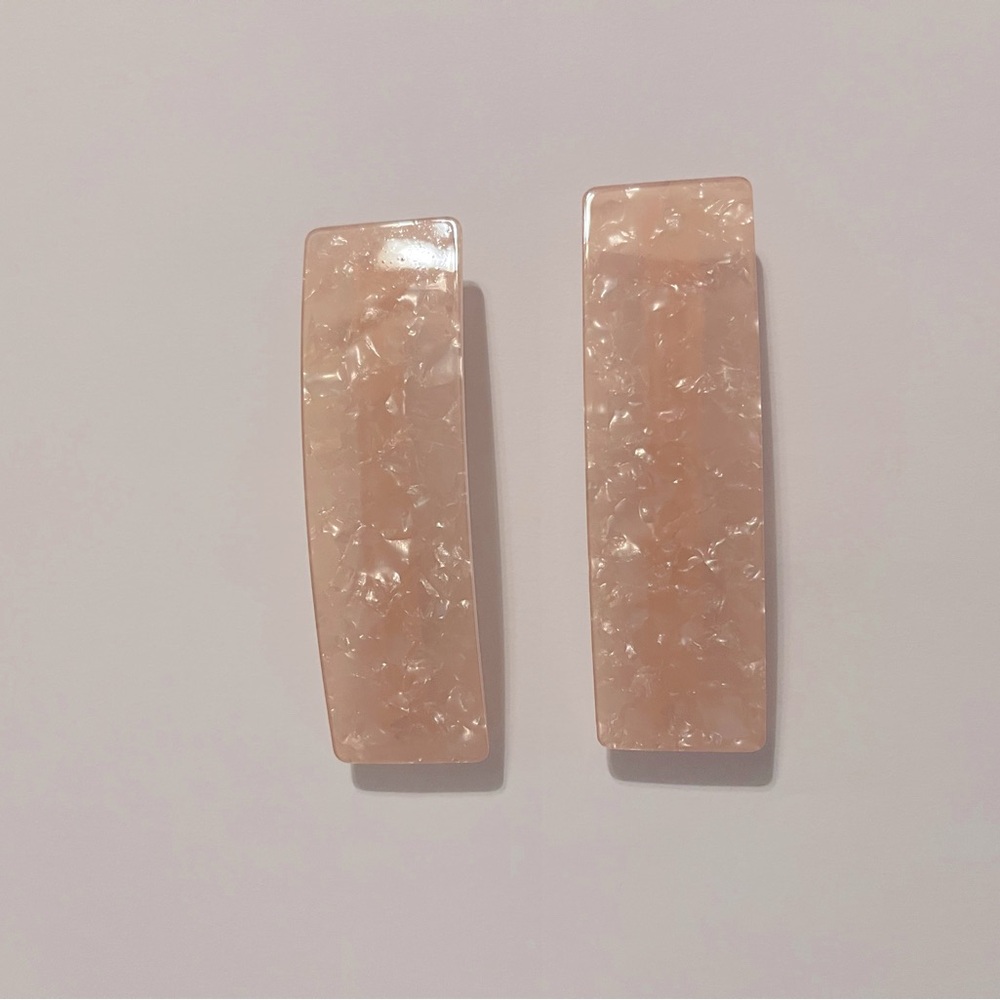 Pink Rectangular Hair Clips set